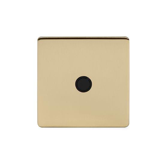 The Savoy Collection Brushed Brass 20A Flex Outlet Black Insert Screwless
