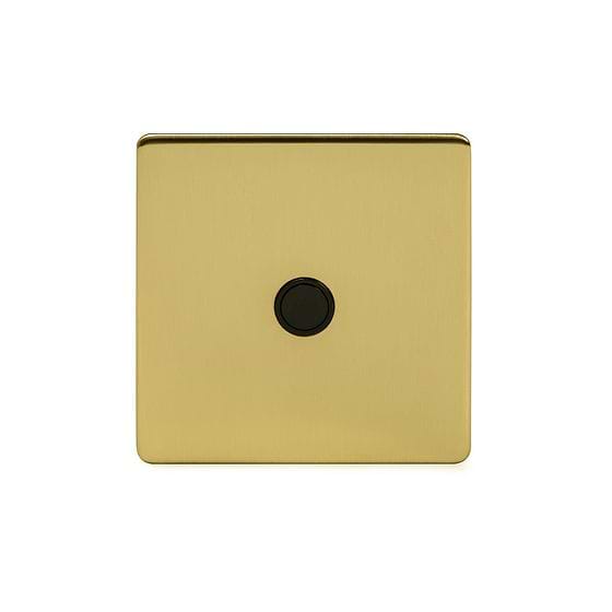 The Savoy Collection Brushed Brass 20A Flex Outlet Black Insert Screwless