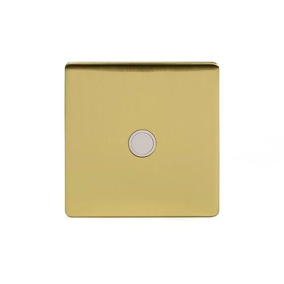 The Savoy Collection Brushed Brass 20A Flex Outlet Wht Ins Screwless