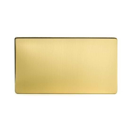 The Savoy Collection Brushed Brass metal 2 Gang Blanking Plate Screwless