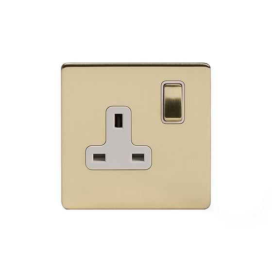 Soho Lighting Brushed Brass 13A 1 Gang Switched Socket