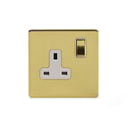 Soho Lighting Brushed Brass 13A 1 Gang Switched Socket