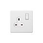 Soho Lighting Primed Paintable 1 Gang Socket 13A Double Pole with White Switch