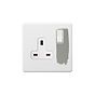 Soho Lighting Primed Paintable 1 Gang Socket 13A Double Pole with White Switch