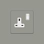 Soho Lighting Primed Paintable 1 Gang Socket 13A Double Pole with White Switch