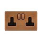 Antique Copper 13A 2 Gang Socket
