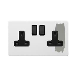 2 Gang Paintable Socket