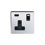 The Finsbury Collection Polished Chrome 1 Gang 13A SP Socket with USB-A 2.1A