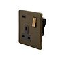 The Eton Collection Bronze 1 Gang 13A DP Socket with USB-A 2.1A