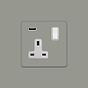 Soho Lighting Primed Paintable 13A 1 Gang Double Pole Switched USB Socket (USB Output 2.1amp) with White Switch