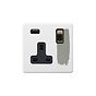 Soho Lighting Primed Paintable 13A 1 Gang Double Pole Switched USB Socket (USB Output 2.1amp) with Antique Brass Switch