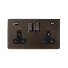 Vintage Brass Bulkhead USB Socke