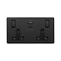 Matt Black 2 Gang USB C Socket
