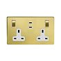 Soho Lighting Brushed Brass 2 Gang 65W USB C+C Socket (13A Socket + 2 USB C Ports)