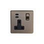 Antique Brass 1 Gang USB C Socket
