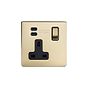 Brushed Brass 1 Gang USB C Socket