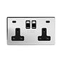 Polished Chrome 2 Gang USB C Socket
