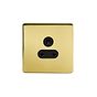 The Savoy Collection Brushed Brass 5 Amp Socket Black Ins Unswitched Screwless