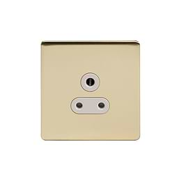 Soho Lighting Brushed Brass 5 Amp Unswitched Socket Wht Ins Screwless