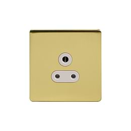 Soho Lighting Brushed Brass 5 Amp Unswitched Socket Wht Ins Screwless