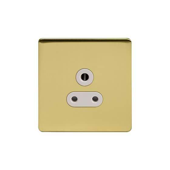 The Savoy Collection Brushed Brass 5 Amp Unswitched Socket Wht Ins Screwless