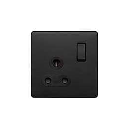 The Camden Collection Matt Black 5 Amp Socket with Switch Screwless