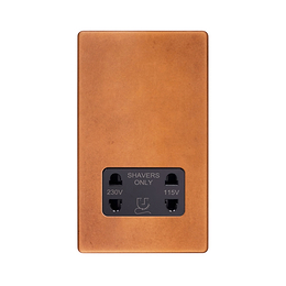 Antique Copper Dual Voltage Shaver Socket