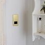 The Savoy Collection Brushed Brass Shaver Socket Dual Voltage 115/230v Blk Ins Screwless