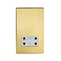 The Savoy Collection Brushed Brass Shaver Socket 230/115V Plate Wht Ins Screwless