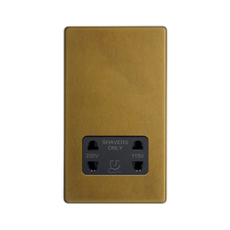 The Belgravia Collection Old Brass 1 Gang Shaver Socket