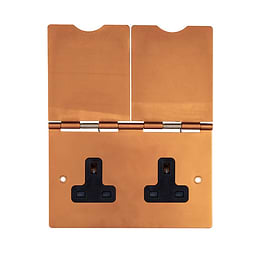 The Chiswick Collection Antique Copper 13A 2Gang Floor Socket