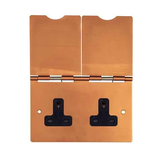 The Chiswick Collection Antique Copper 13A 2Gang Floor Socket