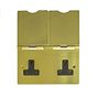The Savoy Collection Brushed Brass 13A 2 Gang Floor Socket Blk Ins