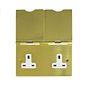 The Savoy Collection Brushed Brass 13A 2 Gang Floor Socket Wht Ins 