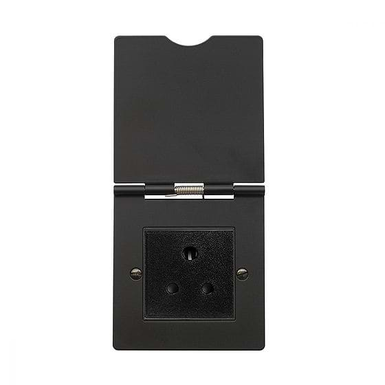 The Camden Collection Matt Black 5 Amp Floor Socket 1 Gang Euromod Blk Ins