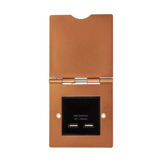 The Chiswick Collection Antique Copper 1 Gang USB Charger Floor Socket