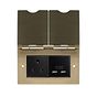Soho Lighting Brushed Brass Screwless Double Floor Outlet 5Amp Socket & USB Charger - Blk Ins