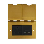 The Belgravia Collection Old Brass Double Floor Outlet 5Amp Socket & USB Charger