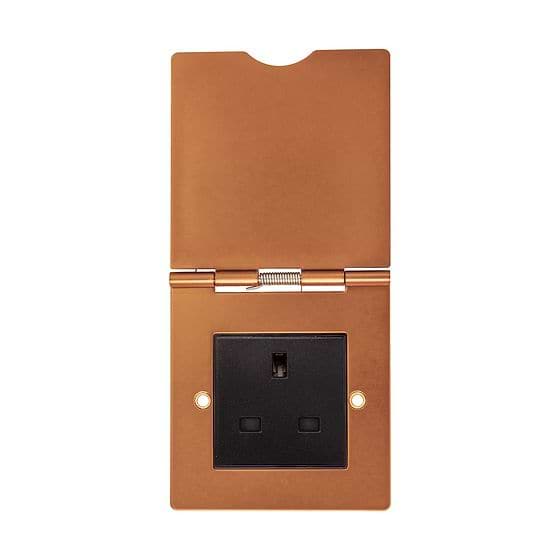 The Chiswick Collection Antique Copper 13A 1 Gang Euromod Floor Socket