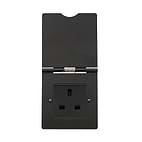 The Camden Collection Matt Black 13A 1Gang Euromod Floor Socket Blk Ins