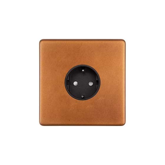 The Chiswick Collection Antique Copper 16A 1 Gang Euro Schuko Socket