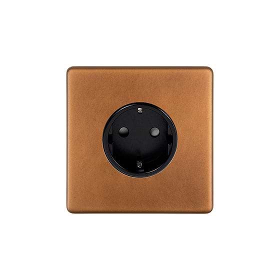 The Chiswick Collection Antique Copper 16A 1 Gang Euro Schuko Socket