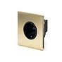 The Savoy Collection Brushed Brass 16A 1 Gang Euro Schuko Socket Blk Ins Screwless