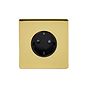 The Savoy Collection Brushed Brass 16A 1 Gang Euro Schuko Socket Blk Ins Screwless