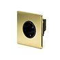 The Savoy Collection Brushed Brass 16A 1 Gang Euro Schuko Socket Blk Ins Screwless