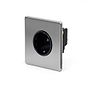 The Lombard Collection Brushed Chrome 16A 1 Gang Euro Schuko Socket Blk Ins Screwless