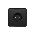 The Camden Collection Matt Black 16A 1 Gang Euro Schuko Socket Blk Ins Screwless