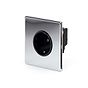 The Finsbury Collection Polished Chrome 16A 1 Gang Euro Schuko Socket Blk Ins Screwless