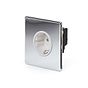 The Finsbury Collection Polished Chrome 16A 1 Gang Euro Schuko Socket Wht Ins Screwless