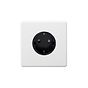 Soho Lighting Primed Paintable 16A 1 Gang Euro Schuko Socket with Black Insert